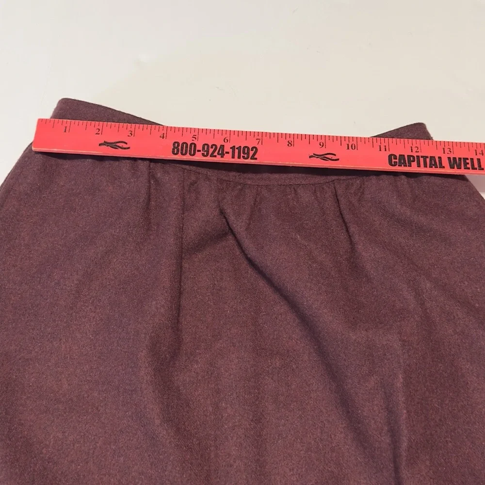 Vintage Evan Picone Womens Skirt Burgundy Size 10 A-Line Wool‎ Union Tag 60s 70s